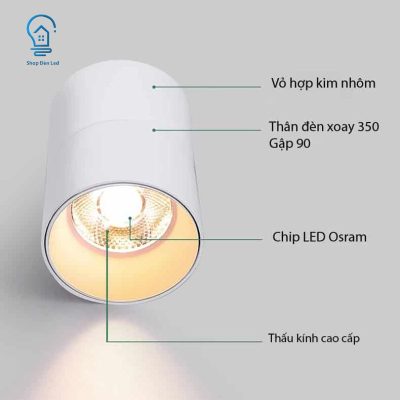 Đèn LED Ống Bơ Nhỏ Gọn